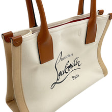 将图像加载到图库查看器中，Christian Louboutin Nastroloubi Tote Natural3235233 Canvas Leather Size Small
