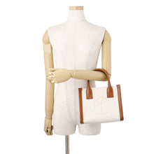 将图像加载到图库查看器中，Christian Louboutin BY MY SIDE Tote Natural/Brown1245235 Canvas Leather Size Mini
