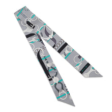 Load image into Gallery viewer, HERMES Twilly Riding Equipment Set Panoplie Equestre Gray/White/Menthol Silk100%
