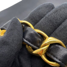 将图像加载到图库查看器中，CHANEL Large CC Logo Chain Tote Bag Black Leather
