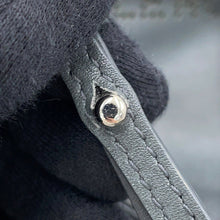 Load image into Gallery viewer, BALENCIAGA Navy Cabas Perforated 2-Way Bag Gray390346 Leather Canvas Size XS

