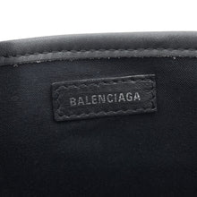 Load image into Gallery viewer, BALENCIAGA Navy Cabas Perforated 2-Way Bag Gray390346 Leather Canvas Size XS
