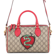 将图像加载到图库查看器中，GUCCI GG Supreme Small Boston 2WAY Bag Beige/Red409529 GG Supreme Leather

