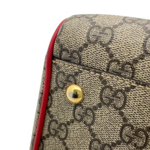 将图像加载到图库查看器中，GUCCI GG Supreme Small Boston 2WAY Bag Beige/Red409529 GG Supreme Leather

