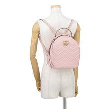 将图像加载到图库查看器中，GUCCI GG Marmont Backpack Pink476671 DTDHT 5909 Leather
