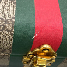 将图像加载到图库查看器中，GUCCI Savoy Beauty Case 2-Way Bag Beige/Brown/Green633587 GG Supreme Leather
