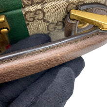 将图像加载到图库查看器中，GUCCI Savoy Beauty Case 2-Way Bag Beige/Brown/Green633587 GG Supreme Leather
