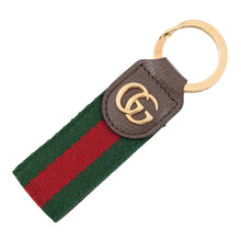 将图像加载到图库查看器中，GUCCI Ophidia Key Ring Brown/Green/Red523161 Canvas Leather
