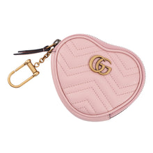 将图像加载到图库查看器中，GUCCI GG Marmont heart-shaped coin purse Pink699517 Leather

