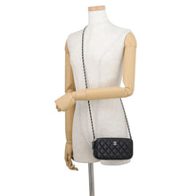 Load image into Gallery viewer, CHANEL Matelasse Double Zip Chain Wallet BlackA82527 Lambskin
