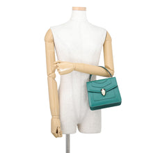 Load image into Gallery viewer, BVLGARI Serpenti Forever Top Handle Emerald Green39778 Calf Leather
