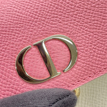 将图像加载到图库查看器中，Dior Montaigne Lotus Wallet White/Pink Leather

