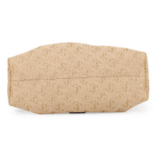 将图像加载到图库查看器中，JIMMY CHOO Cinch Bag Beige Raffia Size Medium

