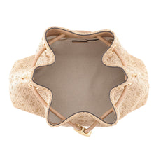 将图像加载到图库查看器中，JIMMY CHOO Cinch Bag Beige Raffia Size Medium
