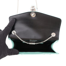 Load image into Gallery viewer, BVLGARI Serpenti Forever Shoulder Bag Aquamarine34560 Patent Leather Size Small
