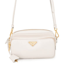 Load image into Gallery viewer, PRADA Triangle Logo Camera Bag WhiteBT1010 Saffiano LeatherLeather
