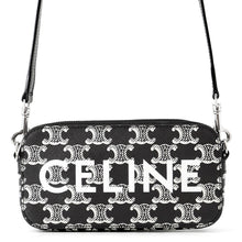 Load image into Gallery viewer, CELINE Horizontal Triomphe Shoulder Bag Black10L272FSQ.38AW PVC Leather
