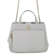 CHANEL Matelasse Business Affinity 2-Way Handbag GrayA93795 Caviar Leather