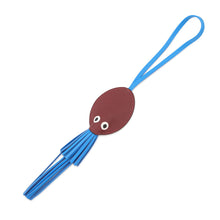 Load image into Gallery viewer, HERMES Pulp Bag Charm Octopus Rouge H/Blue Hydra Epsom Swift Leather
