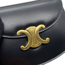 将图像加载到图库查看器中，CELINE Triomphe Bezas Claire Black10L063 Calf Leather Size Mini
