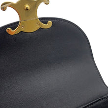 Load image into Gallery viewer, CELINE Triomphe Bezas Claire Black10L063 Calf Leather Size Mini
