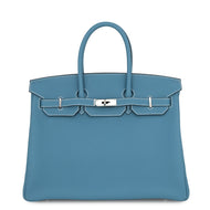 HERMES Birkin New Blue Jean Togo Leather Size 35