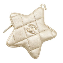 Load image into Gallery viewer, CHANEL Star motif coin purse Gold Lambskin

