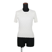 Load image into Gallery viewer, CHANEL CC Logo Short Sleeve Knit Size 36 WhiteP73589 K10565 Cotton100%
