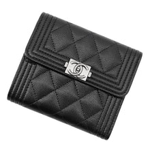 Load image into Gallery viewer, CHANEL Small flap wallet BlackA80734 Caviar Leather
