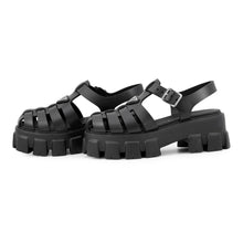 Load image into Gallery viewer, PRADA Monolith Sandals Black1X853M_3LKK_F0002_F_DD55 Rubber Size 37
