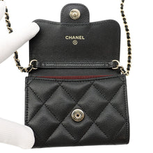 Load image into Gallery viewer, CHANEL Matelasse Compact Chain Wallet BlackAP0238-B10583-C3906 Caviar Leather
