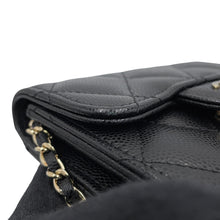 将图像加载到图库查看器中，CHANEL Matelasse Compact Chain Wallet BlackAP0238-B10583-C3906 Caviar Leather
