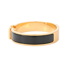Load image into Gallery viewer, HERMES ClicH Bangle Size PM Black Gold Plated Enamel
