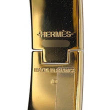 Load image into Gallery viewer, HERMES ClicH Bangle Size PM Black Gold Plated Enamel
