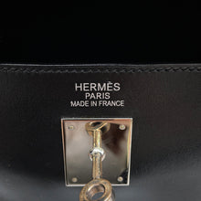 将图像加载到图库查看器中，HERMES Kelly Retourne Black Box Calf Leather Size 35
