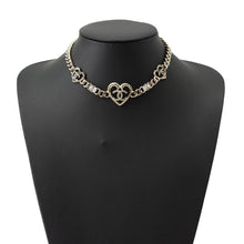 将图像加载到图库查看器中，CHANEL CC logo / Heart choker GoldABA081-B10034-NM079 Gold Plated Rhinestone
