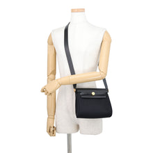 将图像加载到图库查看器中，HERMES Herbag zip Black Toile H Vache Hunter Leather Size Mini
