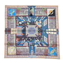 Load image into Gallery viewer, HERMES Carre Objet de Curioside Size 90 Blue/Vert/Rose Silk100%
