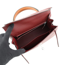 Load image into Gallery viewer, HERMES Kelly Sellier tricolor Rouge H/Beblanc/Gold Epsom Size 25
