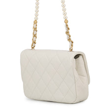 Load image into Gallery viewer, CHANEL Mini Matelasse Pearl Chain White Lambskin
