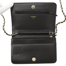 Load image into Gallery viewer, CHANEL Chain wallet Black Velour/Leather
