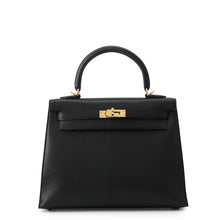 Load image into Gallery viewer, HERMES Kelly Sellier Black Chevre Myzore Goatskin Size 25

