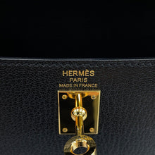 Load image into Gallery viewer, HERMES Kelly Sellier Black Chevre Myzore Goatskin Size 25
