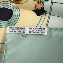 Load image into Gallery viewer, HERMES Royal Andalusian Equestrian School Carre Size 90 Light Green/Multicolor Silk100%
