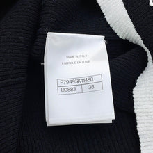 将图像加载到图库查看器中，CHANEL CC Logo Ribbed Short-Sleeve Knit Size 38 Black/WhiteP79495-K11480-U0883 Cotton56% Polyamide44%
