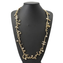 将图像加载到图库查看器中，CHANEL I LOVE COCO Long Necklace Gold/TransparentABD430 Metal Rhinestone
