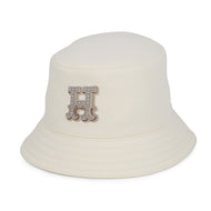 HERMES Harper Bucket Hat Size 57 Blanc Lotus Cotton100%