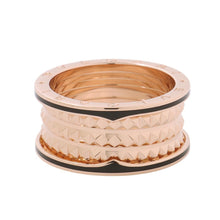 将图像加载到图库查看器中，BVLGARI B.Zero1 Padlock4 Band Ring Size 66/#26AN859089 K18PG BlackCeramic
