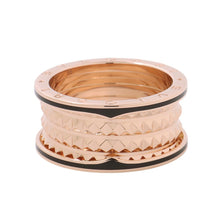 将图像加载到图库查看器中，BVLGARI B.Zero1 Padlock4 Band Ring Size 66/#26AN859089 K18PG BlackCeramic
