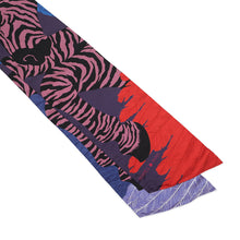 将图像加载到图库查看器中，HERMES Zebra Pegasus Maxi Twilly Purple/Multicolor Silk100%
